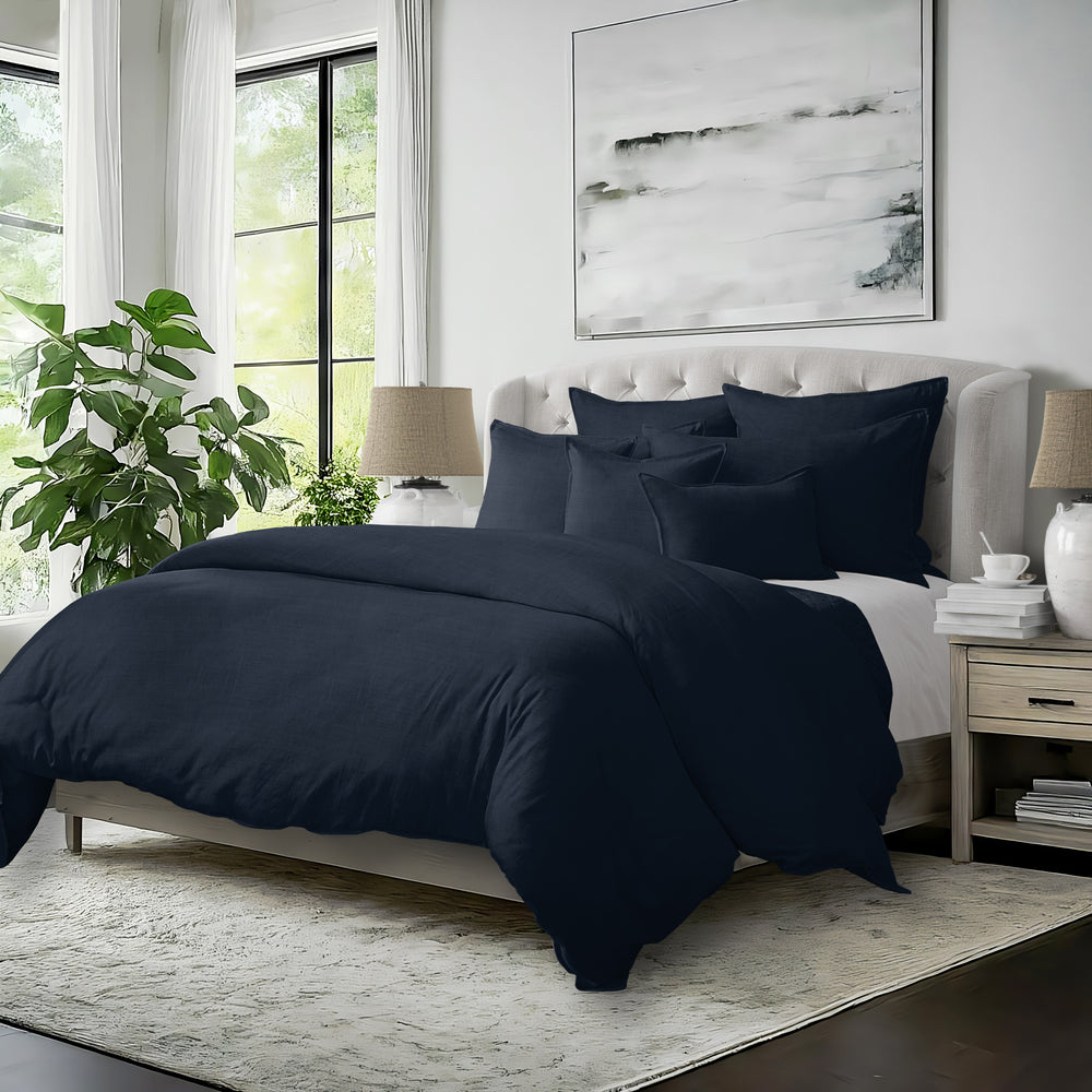 Elsie True Navy 8 Piece Duvet Cover Set Duvet Covers By Colcha Linens