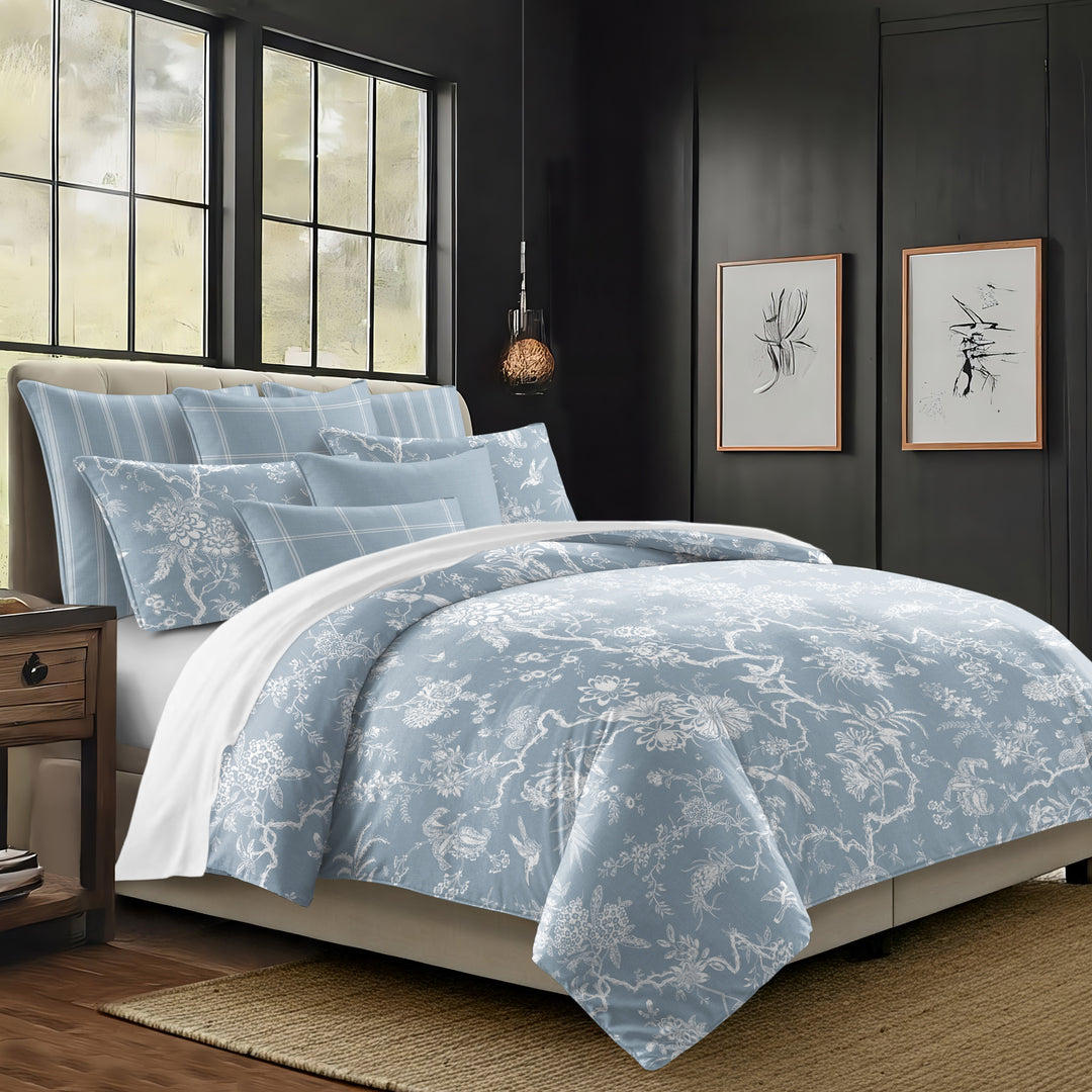Elwood Cornflower Blue 8 Piece Coverlet Set Coverlet By Colcha Linens