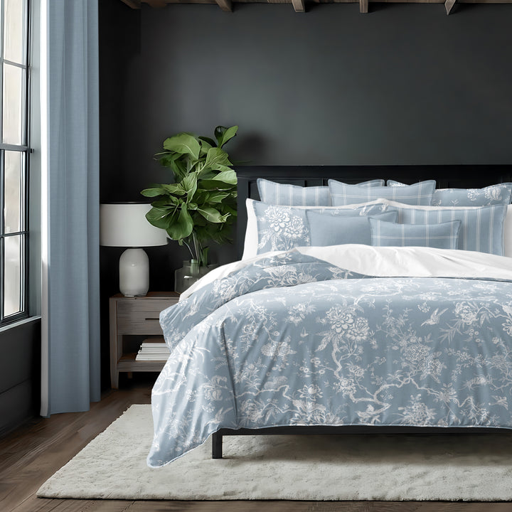 Elwood Cornflower Blue 8 Piece Comforter Set Comforter Sets By Colcha Linens