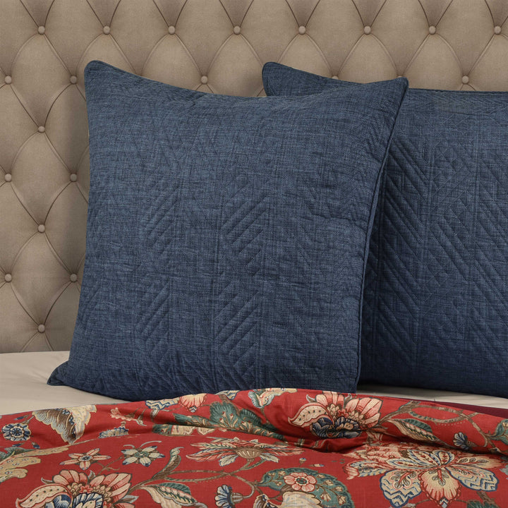 Enchanted Garden Indigo Euro Sham Euro Sham By J. Queen New York