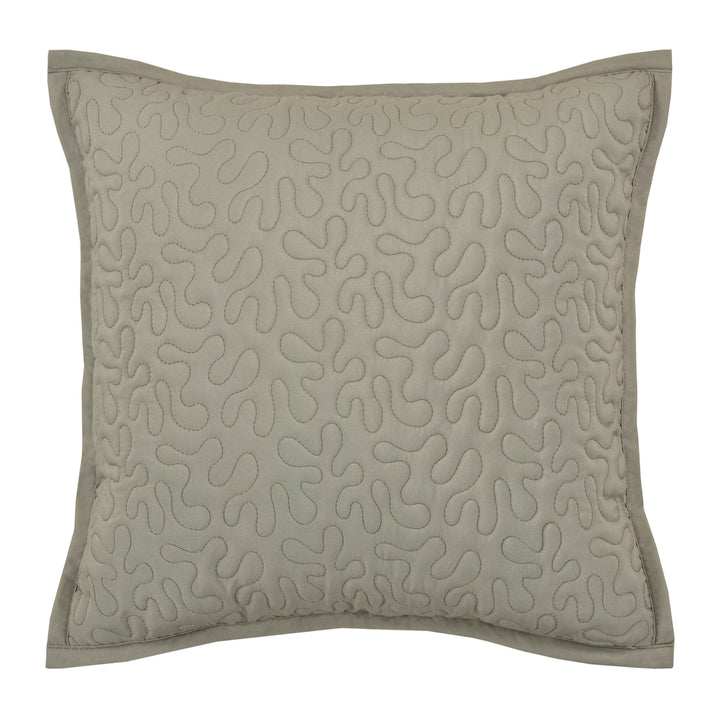 Evergreen Sage Quilted Square Decorative Throw Pillow 16" x 16" Throw Pillows By J. Queen New York