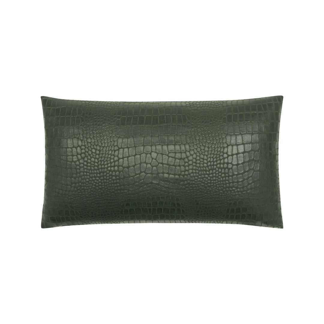Faux Crocodile Green Embossed Decorative Throw Pillow 24" x 14" Throw Pillows By P/Kaufmann