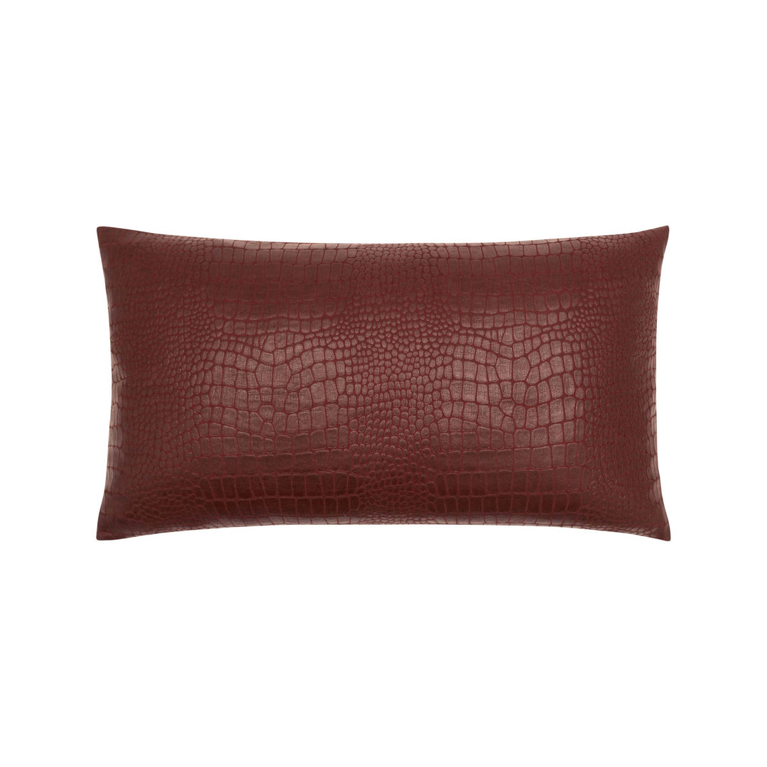 Faux Crocodile Red Embossed Decorative Throw Pillow 24" x 14" Throw Pillows By P/Kaufmann