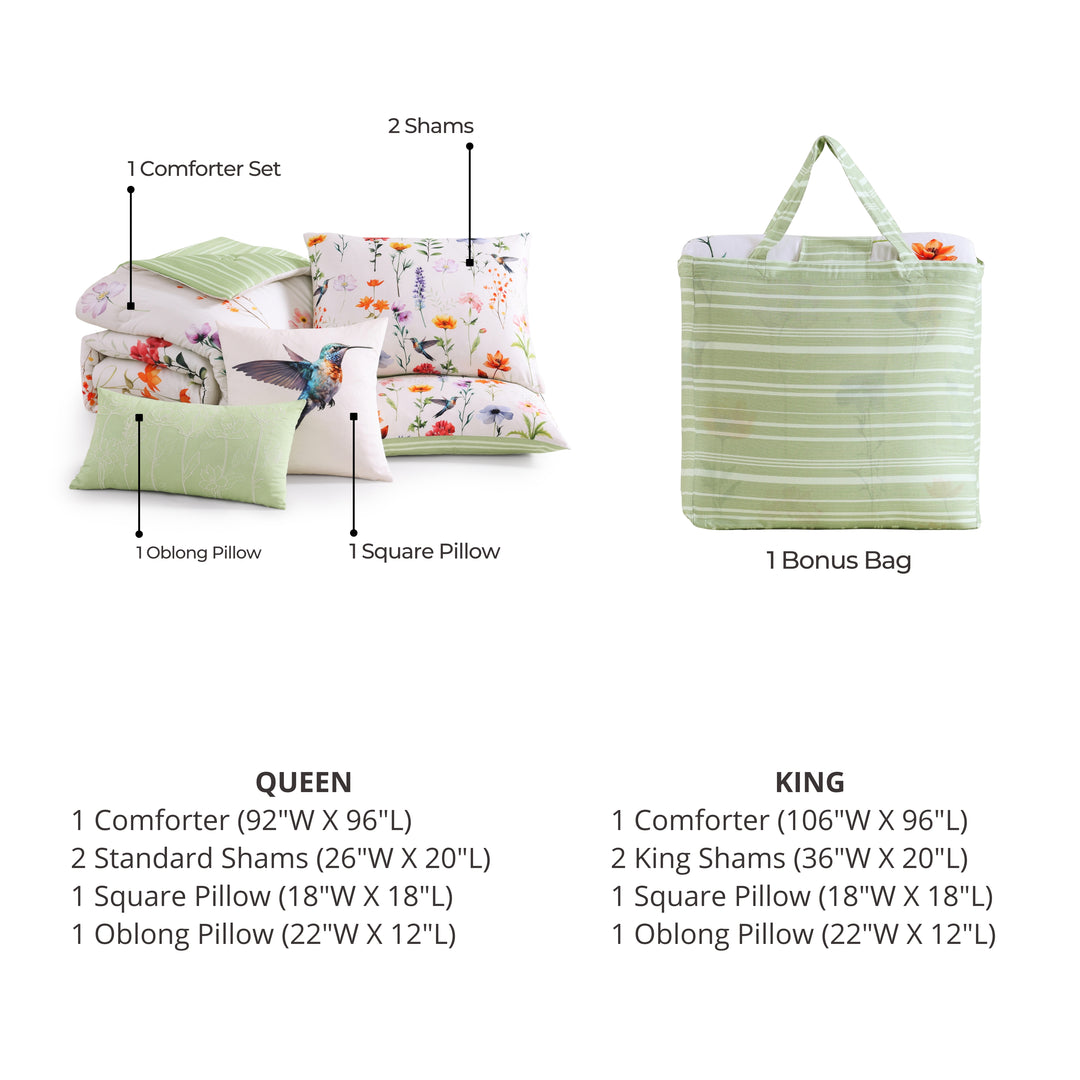 Bebejan Fresh Cut Flowers 5 Piece Reversible Comforter Set Comforter Sets By Bebejan®