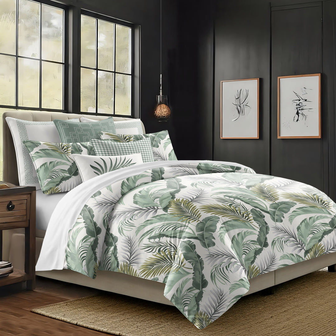 Frondosa Seagrass 8 Piece Comforter Set Comforter Sets By Colcha Linens