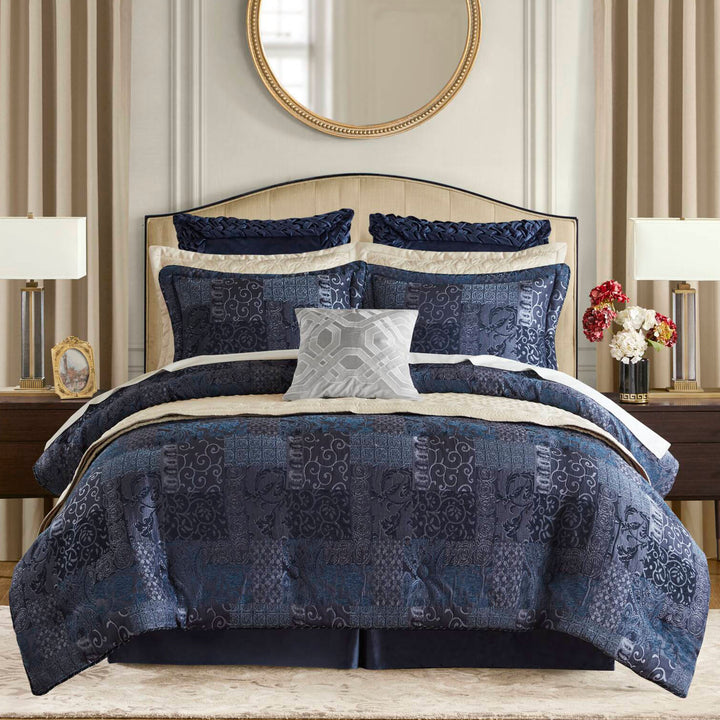 Gabrielle Navy 4 Piece Comforter Set Comforter Sets By Croscill Home LLC