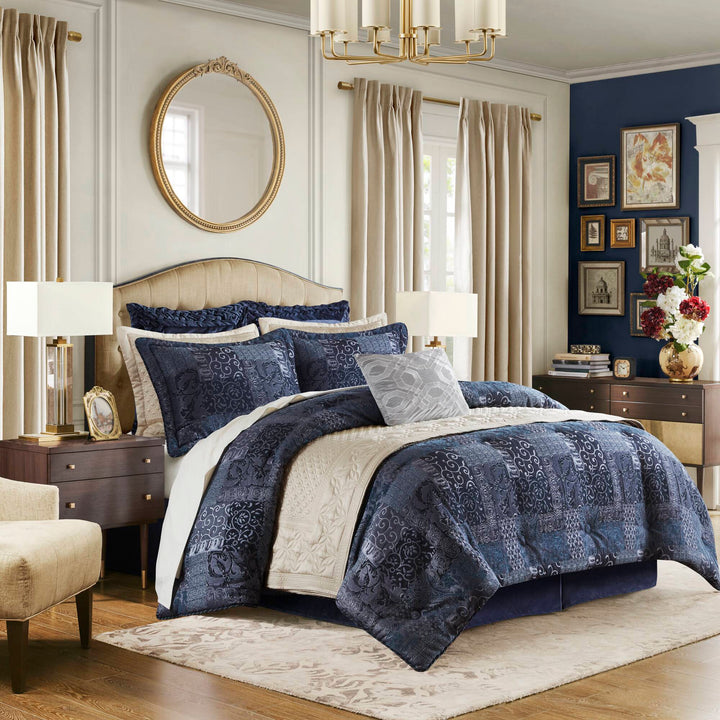 Gabrielle Navy 4 Piece Comforter Set Comforter Sets By Croscill Home LLC