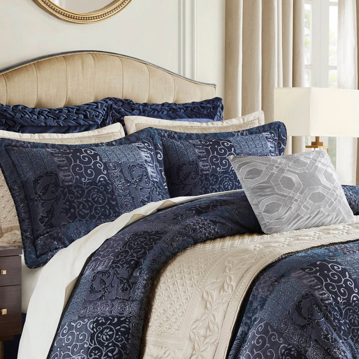 Gabrielle Navy 4 Piece Comforter Set Comforter Sets By Croscill Home LLC