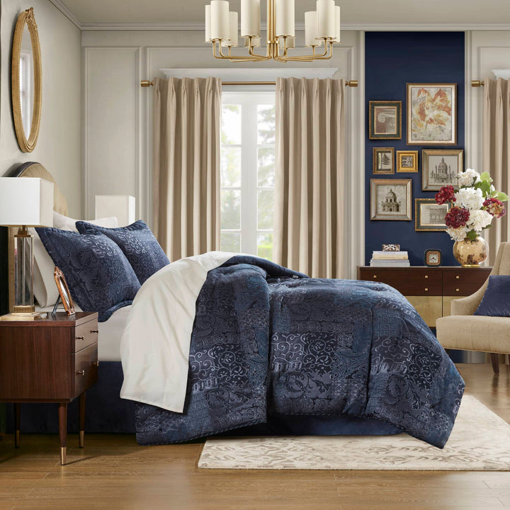 Gabrielle Navy 4 Piece Comforter Set Comforter Sets By Croscill Home LLC