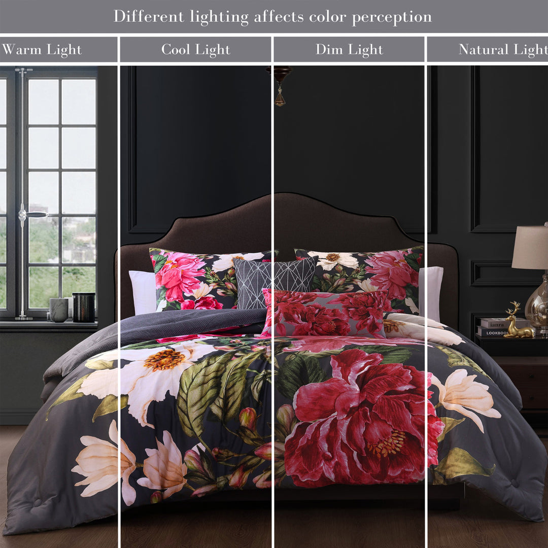 Bebejan Flower Garland 5 Piece Reversible Comforter Set