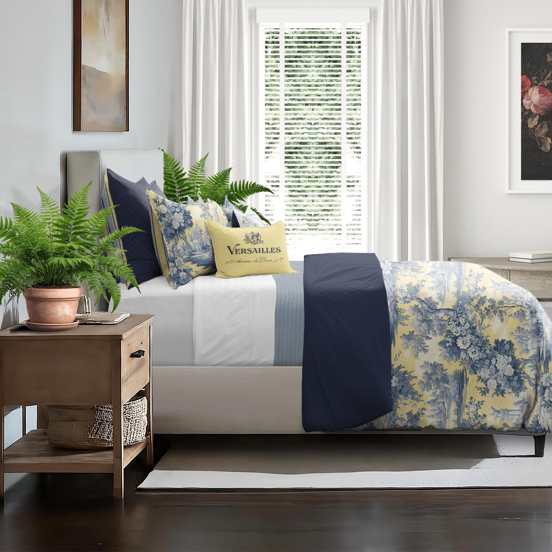 Giverny Toile Butter Yellow 8 Piece Coverlet Set Coverlet By Colcha Linens