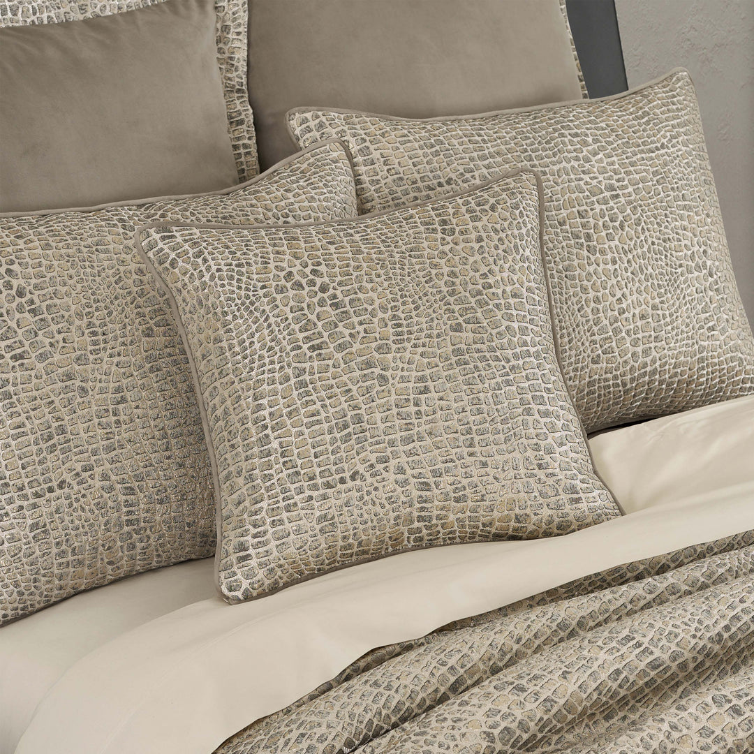 Habitat Pewter Square Decorative Throw Pillow 18" x 18" Throw Pillows By J. Queen New York