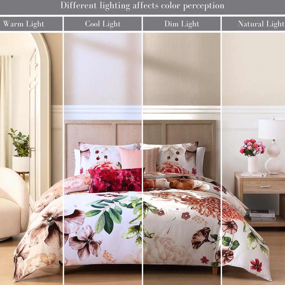 Bebejan Hazy Blossom 5 Piece Reversible Comforter Set - Final Sale Comforter Sets By US Office - Latest Bedding