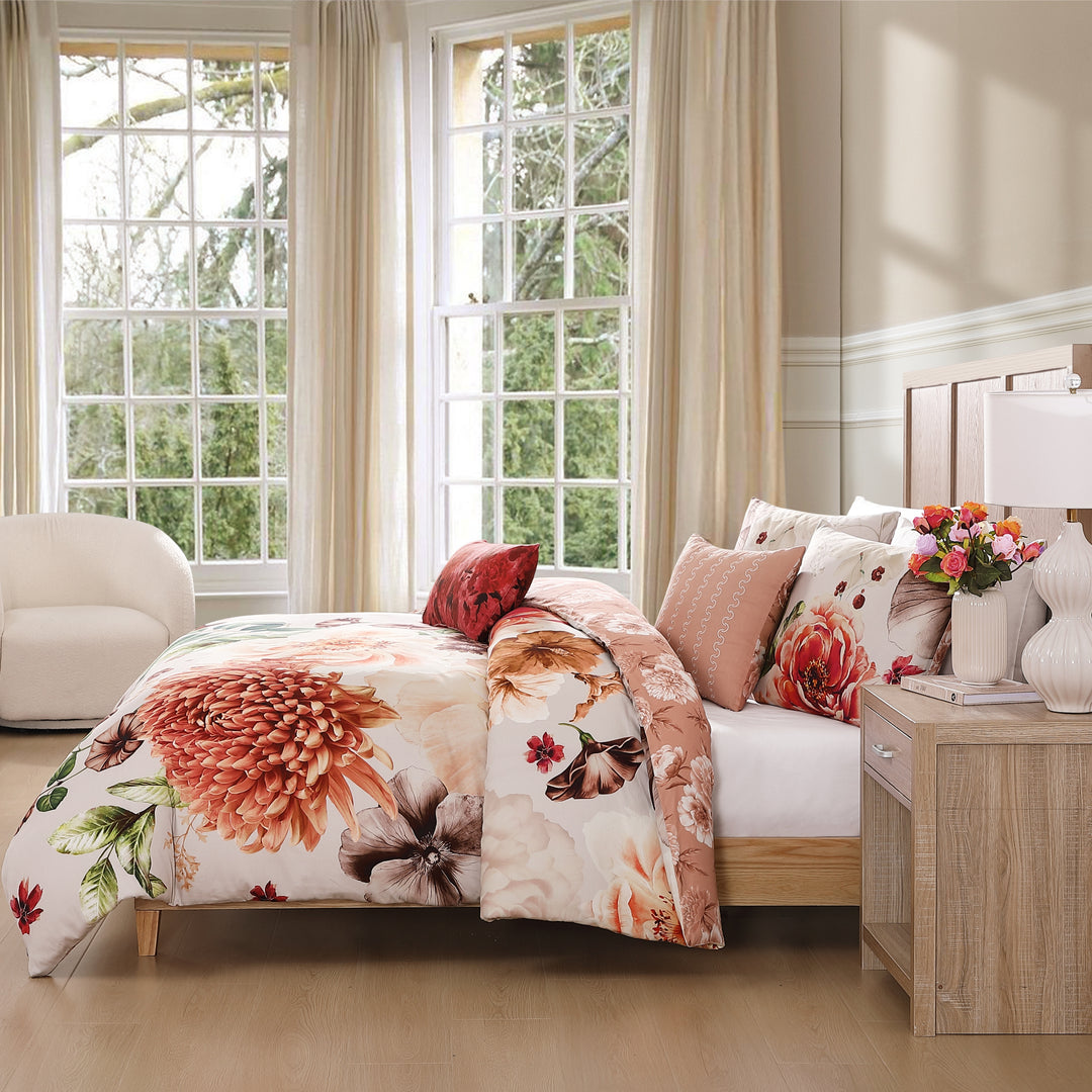 Bebejan Hazy Blossom 5 Piece Reversible Comforter Set - Final Sale Comforter Sets By US Office - Latest Bedding