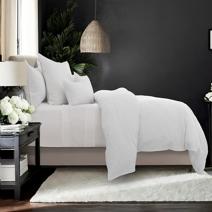 Honeycomb Waffle White 8 Piece Coverlet Set Coverlet By Colcha Linens