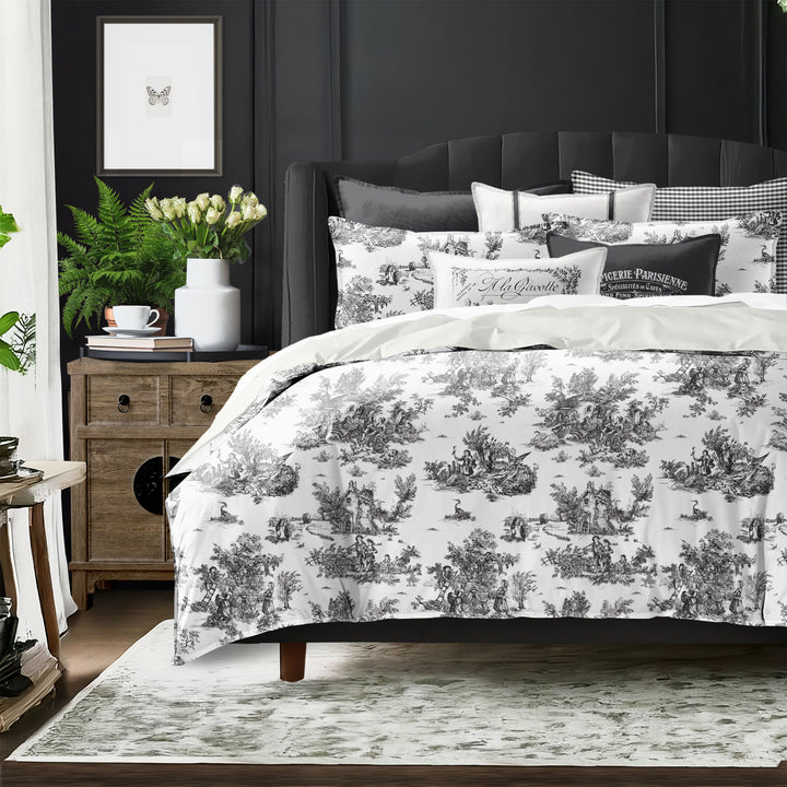 Jardin Du Jouy Toile Ebony 8 Piece Comforter Set Comforter Sets By Colcha Linens