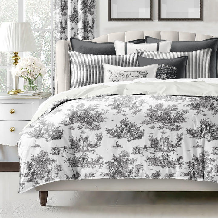 Jardin Du Jouy Toile Ebony 8 Piece Comforter Set Comforter Sets By Colcha Linens