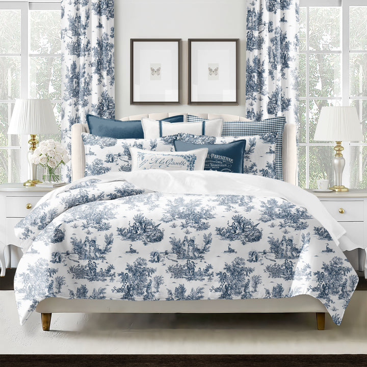 Jardin Du Jouy Toile Indigo 8 Piece Comforter Set Comforter Sets By Colcha Linens