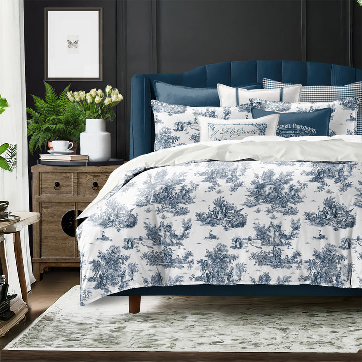 Jardin Du Jouy Toile Indigo 8 Piece Comforter Set Comforter Sets By Colcha Linens