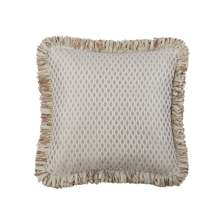 Jonet Cream/Aqua Square Decorative Throw Pillow 18" x 18"