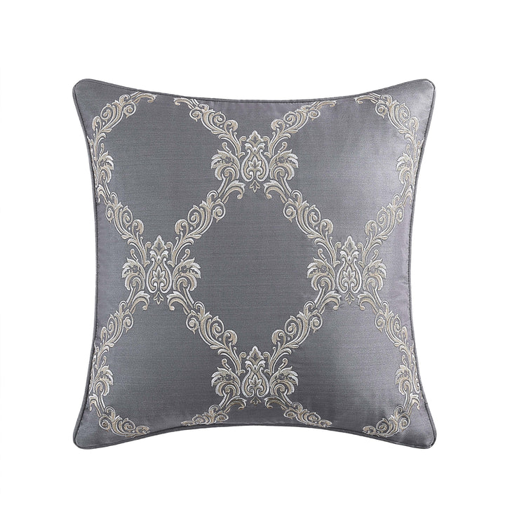 Krista Powder Blue Square Embellished Decorative Throw Pillow 20" x 20" Throw Pillows By J. Queen New York