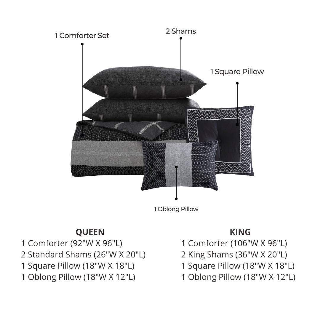 Bebejan Kyle Black 5 Piece Reversible Comforter Set Comforter Sets By Bebejan®