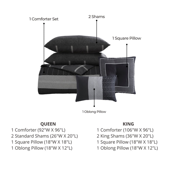 Bebejan Kyle Black 5 Piece Reversible Comforter Set Comforter Sets By Bebejan®