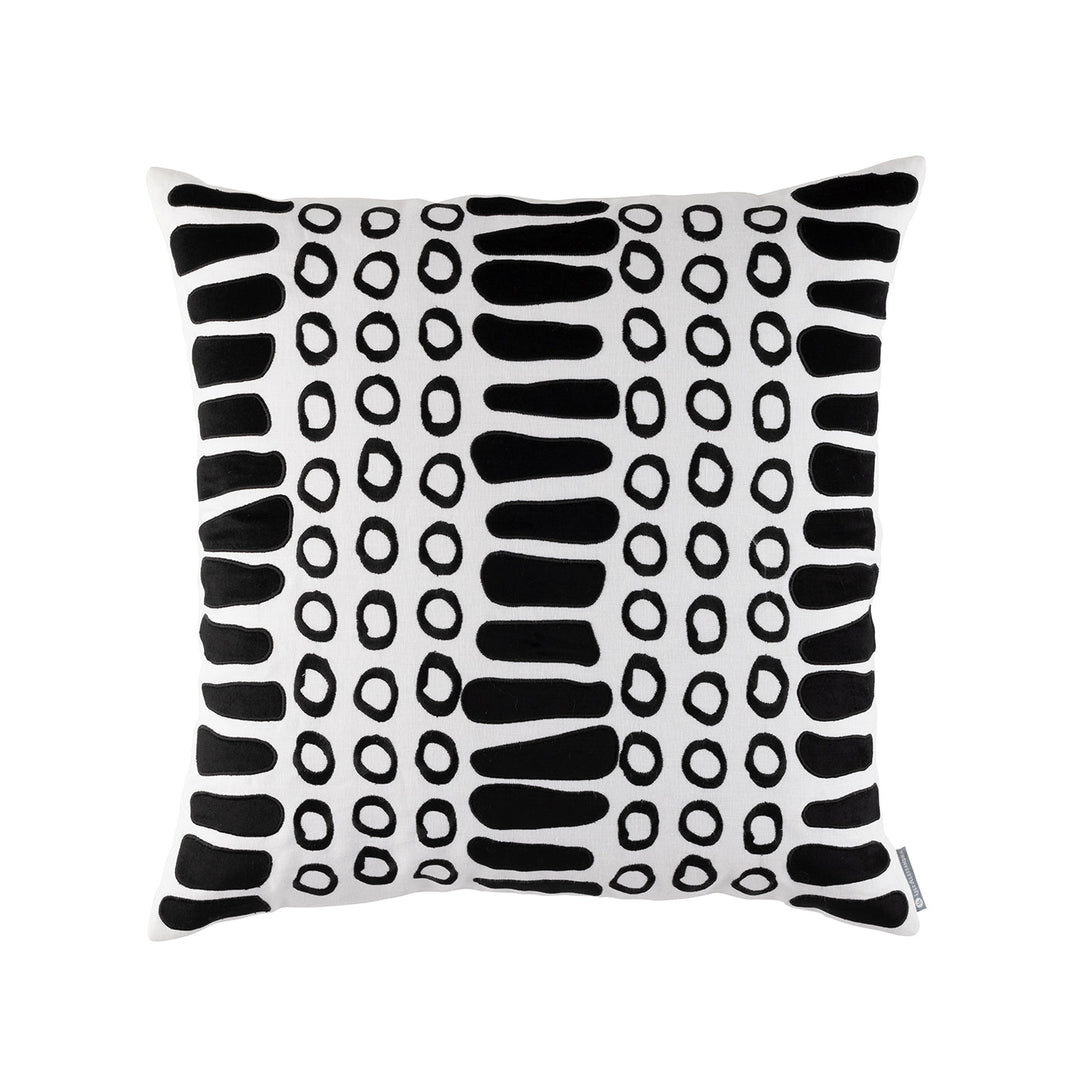 Peru White/Black Square Decorative Throw Pillow 24" x 24" Throw Pillows By Lili Alessandra