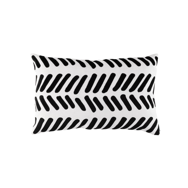 Peru White/Black Sm Rectangle Decorative Throw Pillow 22" x 14" Throw Pillows By Lili Alessandra