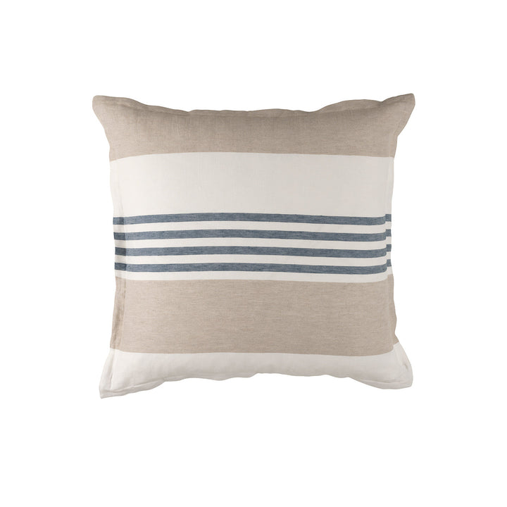Newport White Natural Blue Decrative Throw Pillow Throw Pillows By Lili Alessandra
