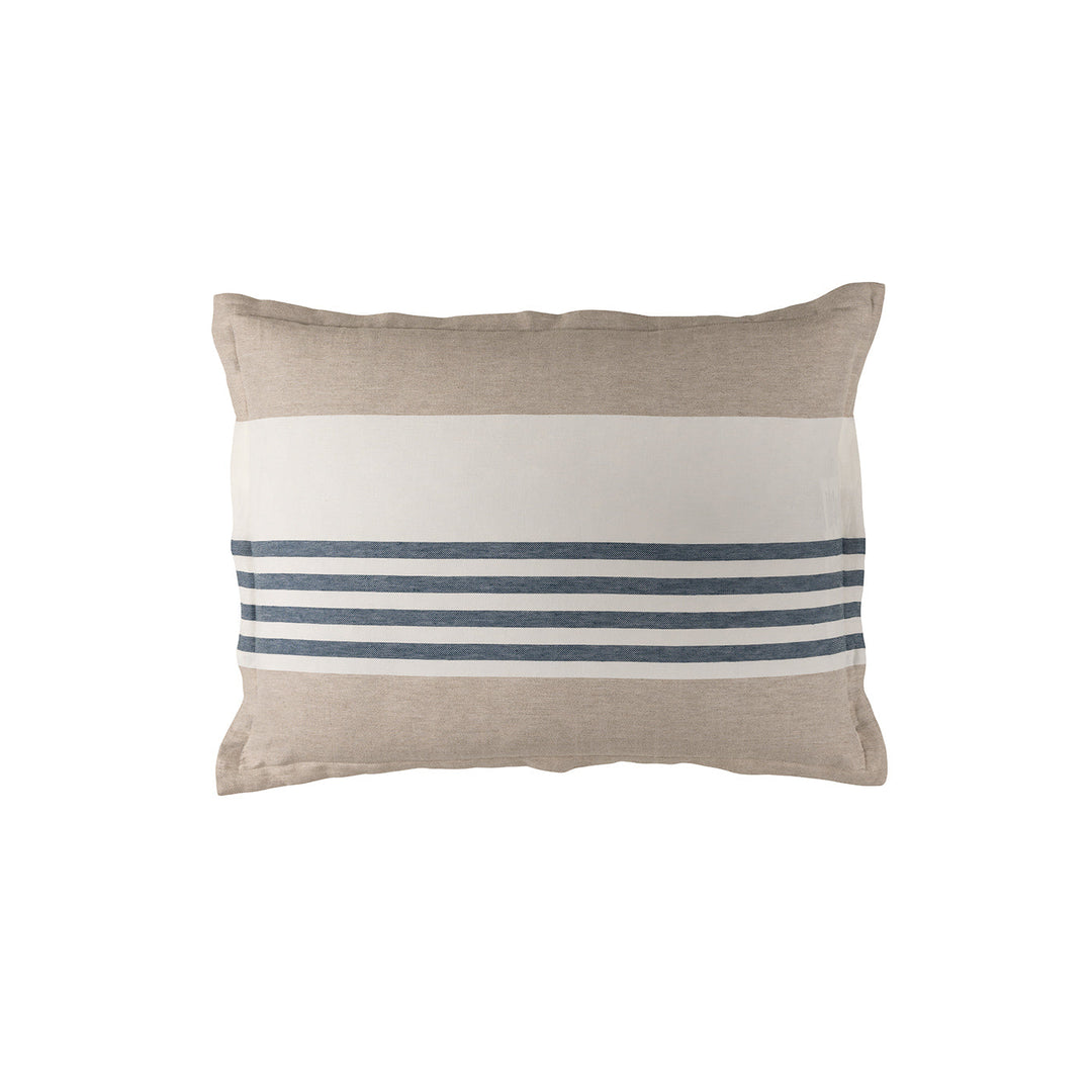 Newport White Natural Blue Decrative Throw Pillow Throw Pillows By Lili Alessandra