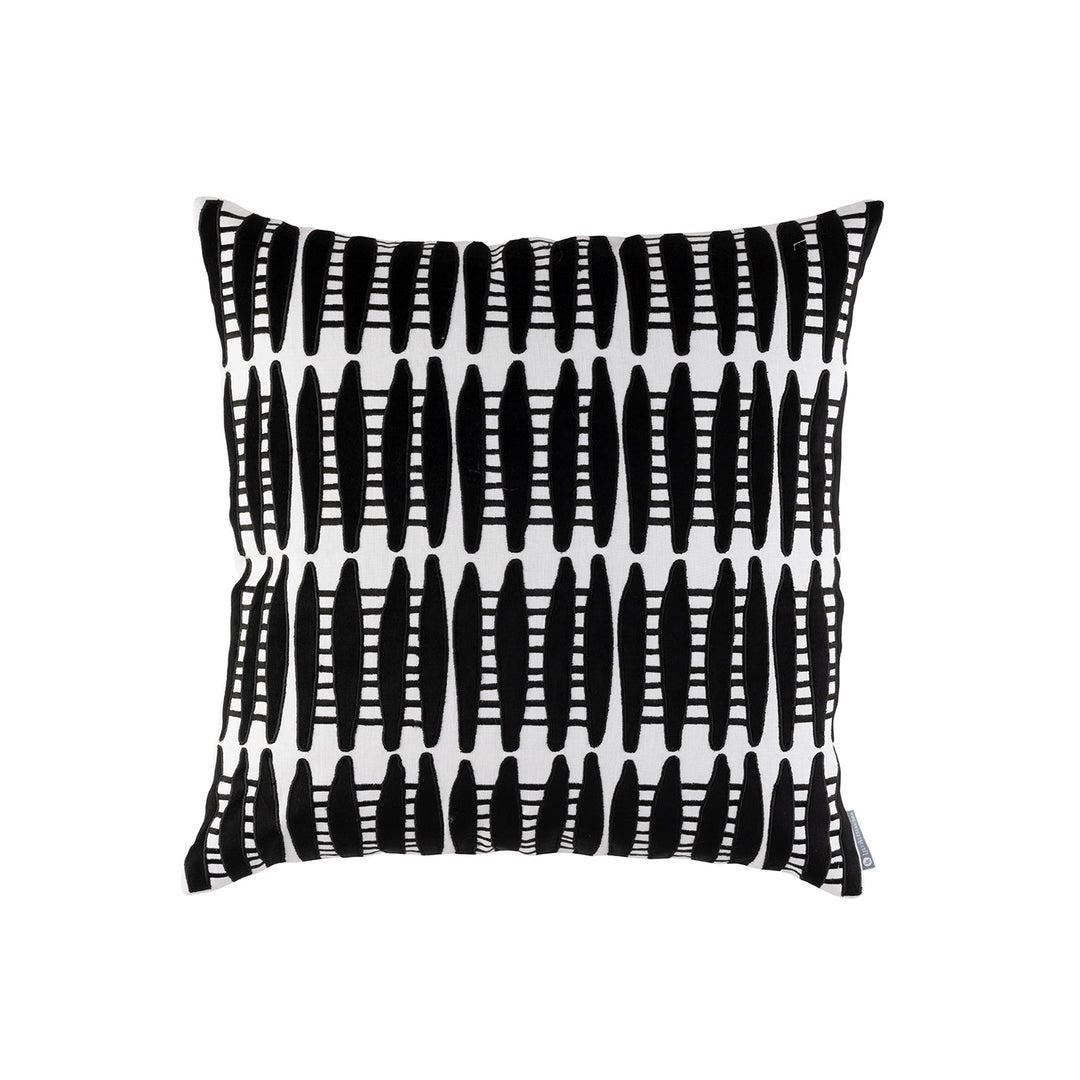 Ivy White/Black Square Decorative Throw Pillow 22" x 22" Throw Pillows By Lili Alessandra