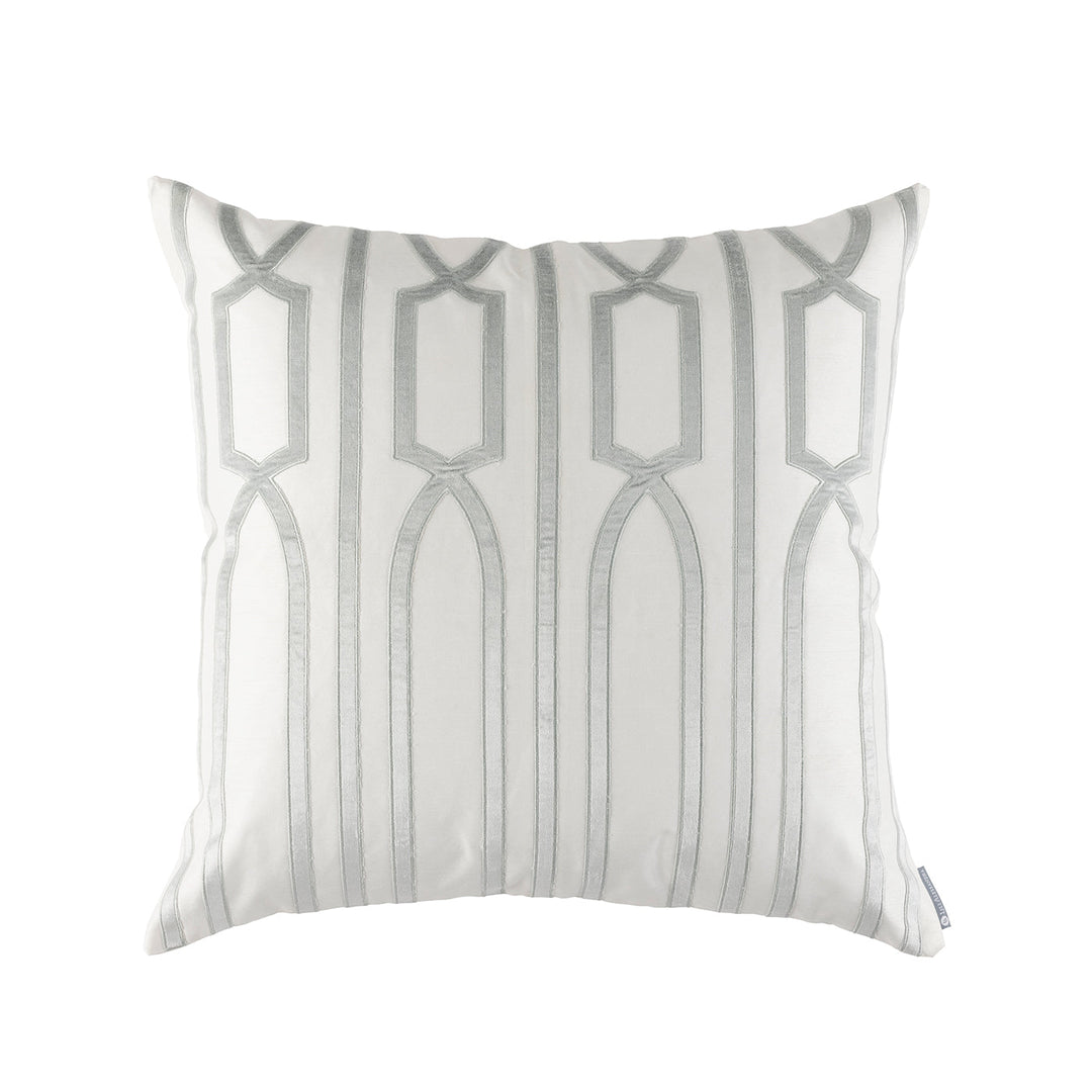 Trey Ivory/Aquamarine Square Decorative Throw Pillow  24" x 24" Throw Pillows By Lili Alessandra