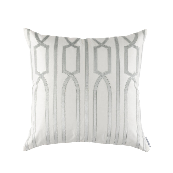 Trey Ivory/Aquamarine Square Decorative Throw Pillow  24" x 24" Throw Pillows By Lili Alessandra
