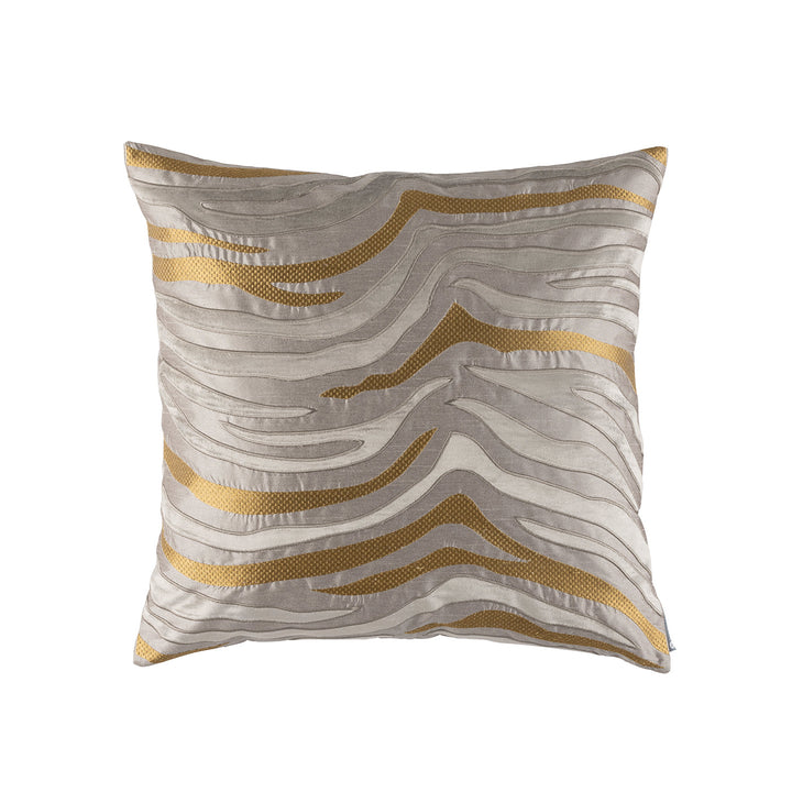 Tiger Pewter/Platinum/Gold Square Decorative Throw Pillow 22" x 22" Throw Pillows By Lili Alessandra