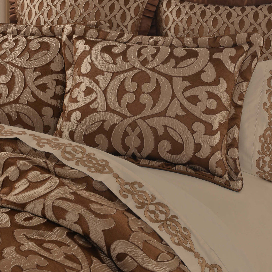 J Queen LaBoheme Copper 4-Piece Comforter Set in King- Final Sale Comforter Sets By US Office - Latest Bedding