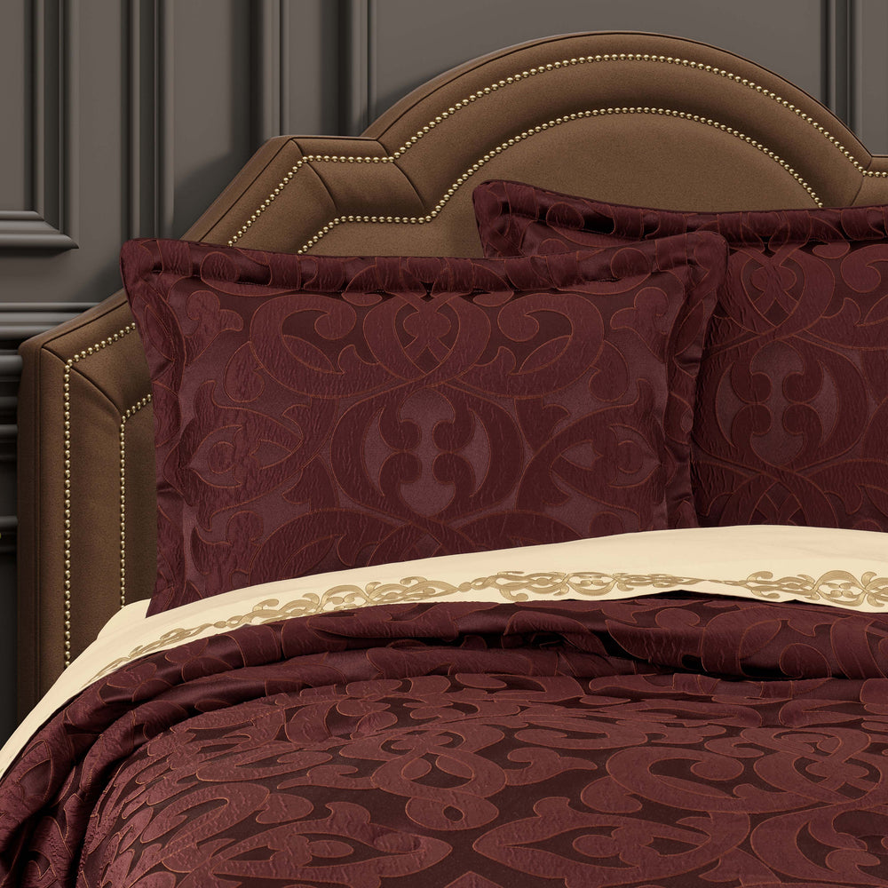 LaBoheme Maroon 4 Piece Comforter Set Comforter Sets By J. Queen New York