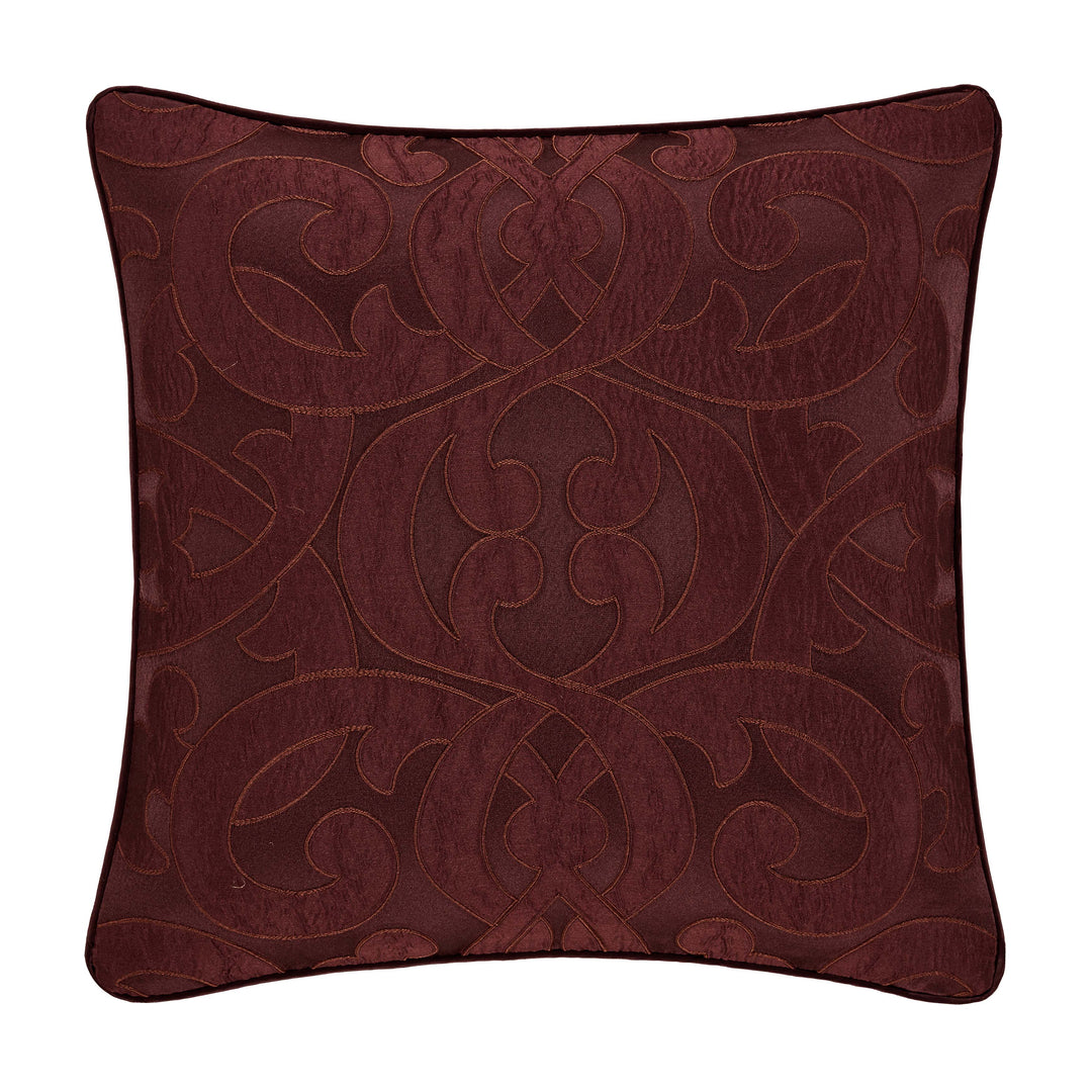 LaBoheme Maroon Square Decorative Throw Pillow 20" x 20" Throw Pillows By J. Queen New York