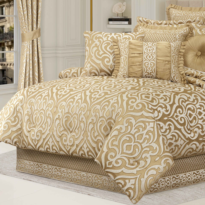 Lazlo Gold 4 Piece Comforter Set Comforter Sets By J. Queen New York