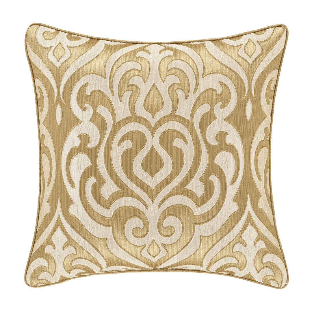 Lazlo Gold Square Decorative Throw Pillow 20" x 20" Throw Pillows By J. Queen New York