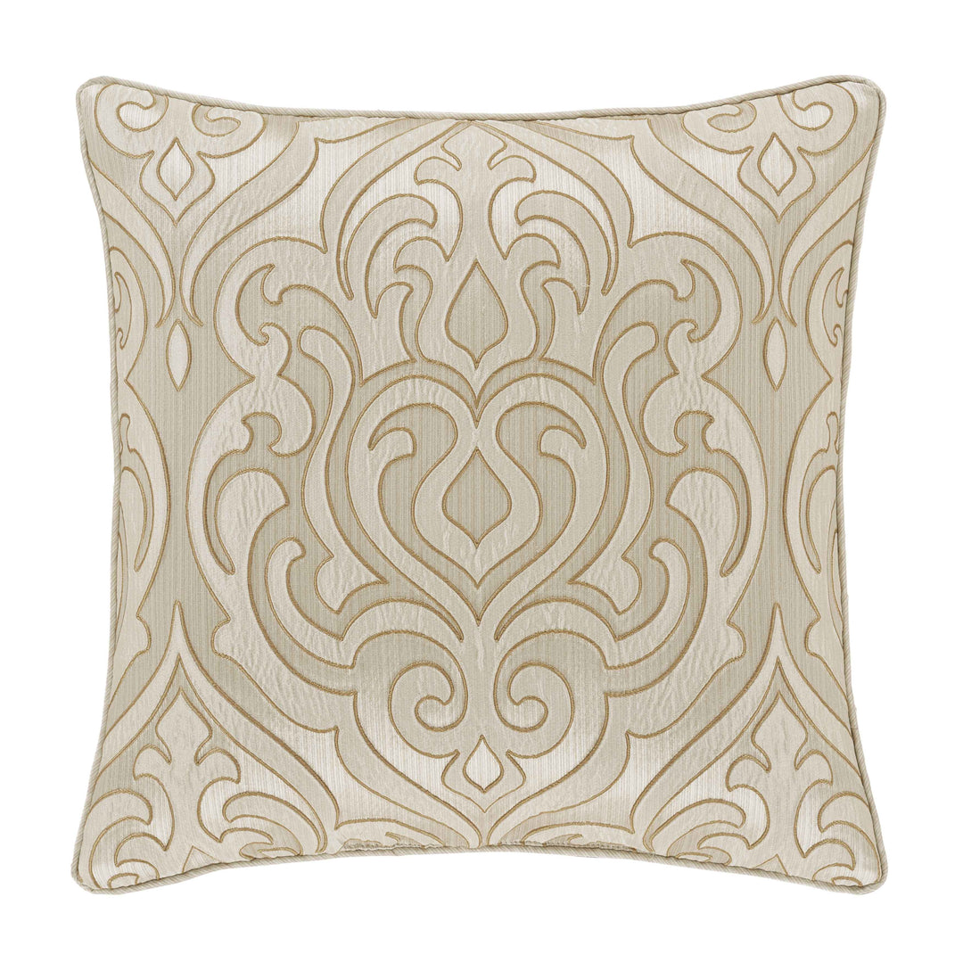 Lazlo Ivory Square Decorative Throw Pillow 20" x 20" Throw Pillows By J. Queen New York
