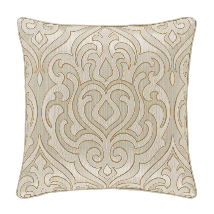 Lazlo Ivory Square Decorative Throw Pillow 20" x 20" Throw Pillows By J. Queen New York