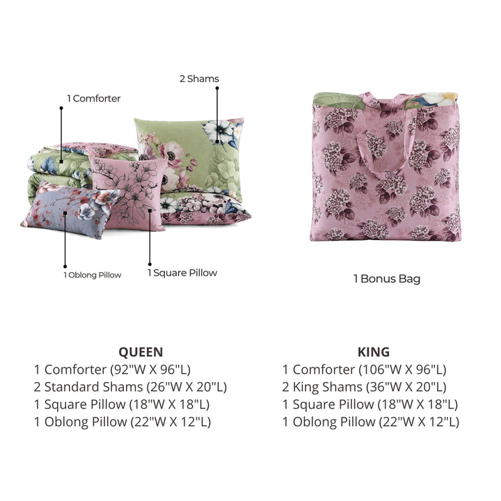 Bebejan Lilac Cascade 5 Piece Reversible Comforter Set Comforter Sets By Bebejan®