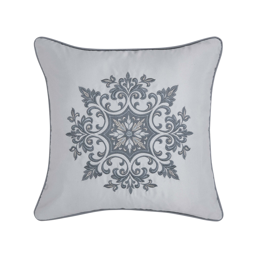 Lisbon Ivory Embellished Square Decorative Throw Pillow 18" x 18" Throw Pillows By J. Queen New York