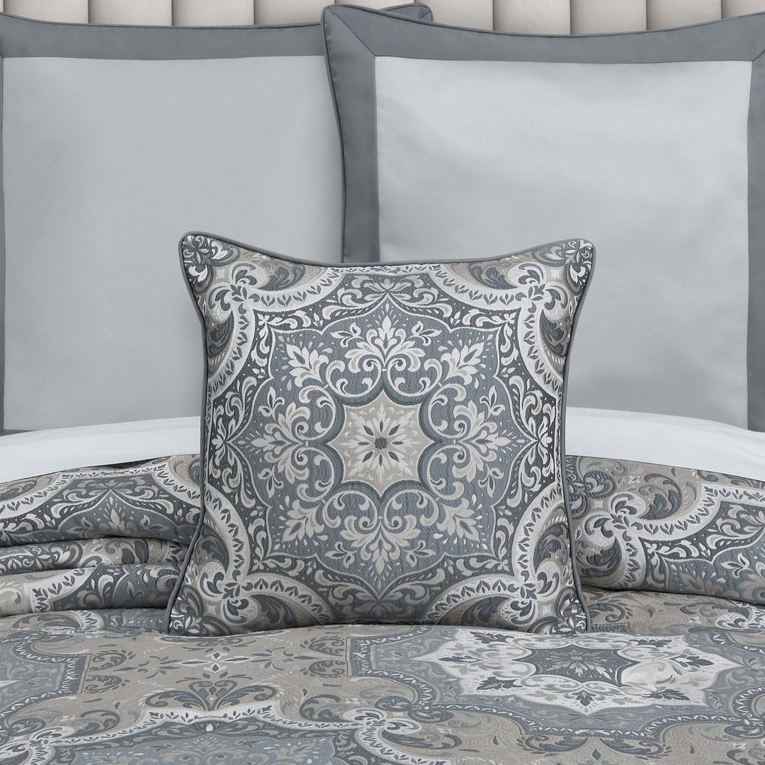 Lisbon Slate Square Decorative Throw Pillow 18" x 18" Throw Pillows By J. Queen New York