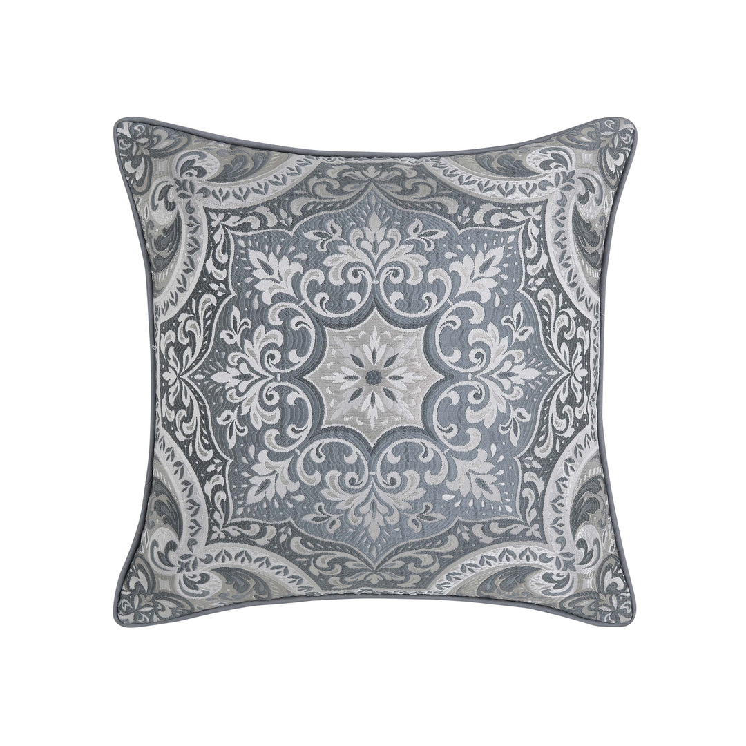 Lisbon Slate Square Decorative Throw Pillow 18" x 18" Throw Pillows By J. Queen New York