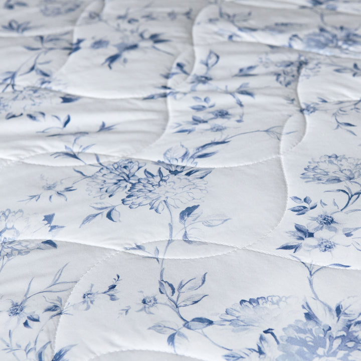 Malacca Blue on White Coverlet Coverlet By Anne de Solène