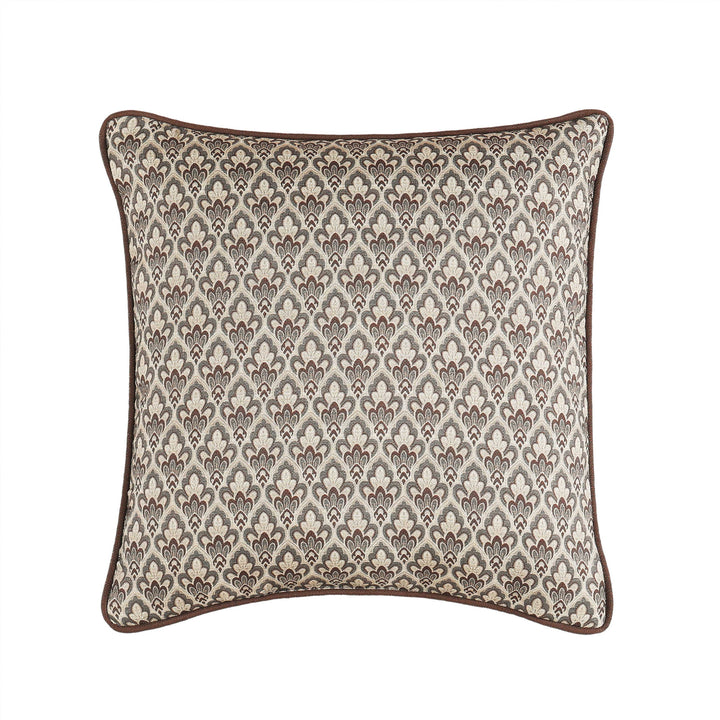Maren Chocolate Square Decorative Throw Pillow 16" x 16" Throw Pillows By J. Queen New York