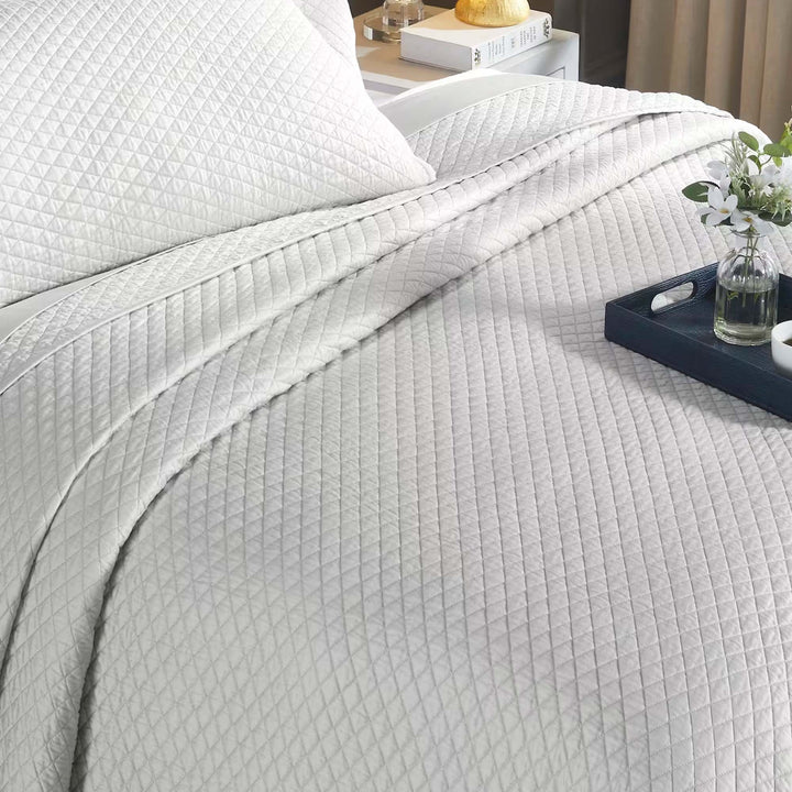 Merida Lyocell Diamond Quilted Coverlet Coverlet By Orchids Lux Home