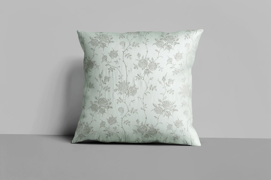 Bebejan Rose on Misty Green Square Decorative Throw Pillow - Final Sale Throw Pillows By US Office - Latest Bedding